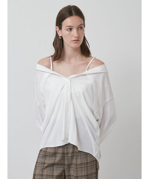styling/（スタイリング）の「オフショルダー2WAYシャツ（シャツ/ブラウス・レディース・ホワイト/ネイビー/ラベンダー・F）」の12枚目の写真