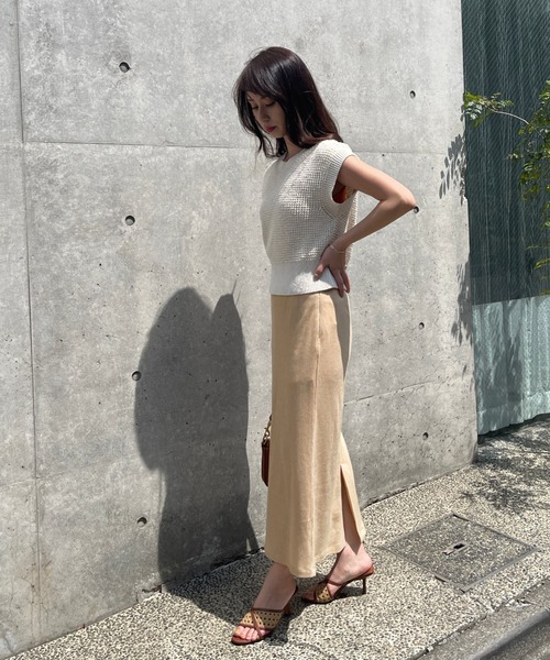 STRATA（エストラータ）の「ストライプツイストテレコタイトスカート 【低身長・小柄女性】（スカート・レディース・オレンジ・SHORT/REGULAR）」の14枚目の写真