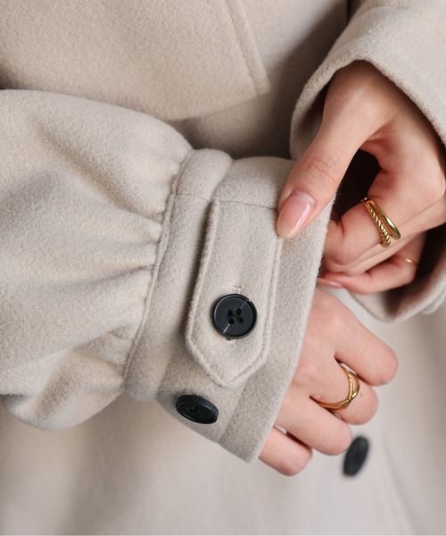 sakishimatokyo（サキシマトーキョー）の「フェイクウールミドル丈トレンチコート（トレンチコート・レディース・ライトグレー/チェック/アイボリー/ブラック/チャコールグレー・FREE）」の18枚目の写真