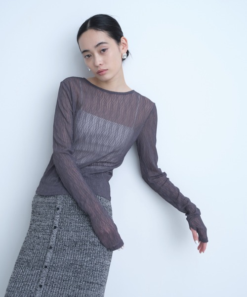 AIC.（エーアイシー）の「ウェーブ模様レーストップス（その他トップス・レディース・ブラック/オフホワイト/ダークパープル・FREE）」の11枚目の写真