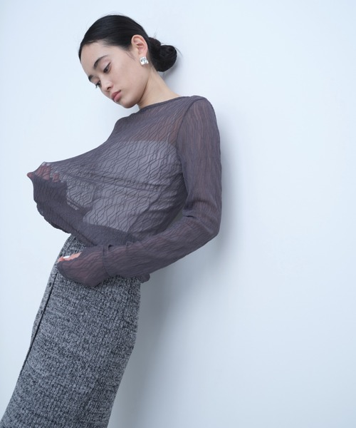 AIC.（エーアイシー）の「ウェーブ模様レーストップス（その他トップス・レディース・ブラック/オフホワイト/ダークパープル・FREE）」の7枚目の写真