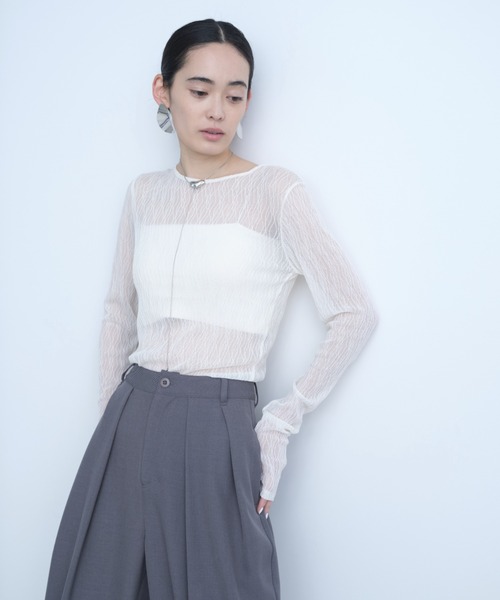 AIC.（エーアイシー）の「ウェーブ模様レーストップス（その他トップス・レディース・ブラック/オフホワイト/ダークパープル・FREE）」の22枚目の写真