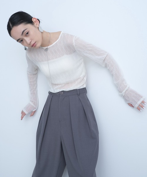 AIC.（エーアイシー）の「ウェーブ模様レーストップス（その他トップス・レディース・ブラック/オフホワイト/ダークパープル・FREE）」の21枚目の写真