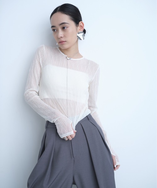 AIC.（エーアイシー）の「ウェーブ模様レーストップス（その他トップス・レディース・ブラック/オフホワイト/ダークパープル・FREE）」の20枚目の写真