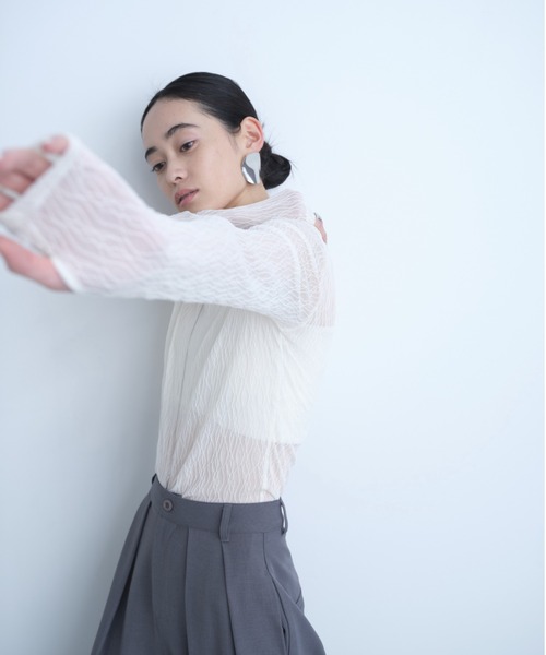 AIC.（エーアイシー）の「ウェーブ模様レーストップス（その他トップス・レディース・ブラック/オフホワイト/ダークパープル・FREE）」の18枚目の写真