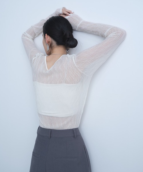 AIC.（エーアイシー）の「ウェーブ模様レーストップス（その他トップス・レディース・ブラック/オフホワイト/ダークパープル・FREE）」の17枚目の写真