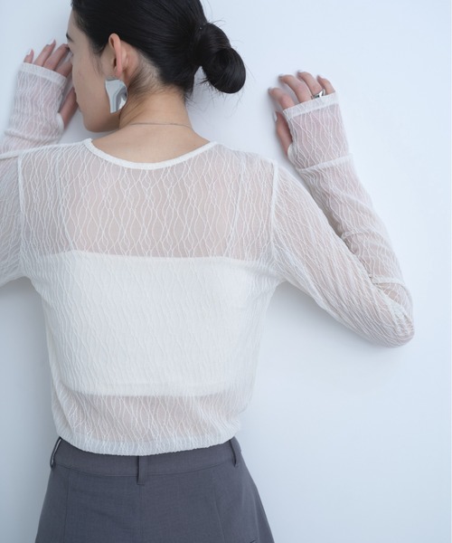 AIC.（エーアイシー）の「ウェーブ模様レーストップス（その他トップス・レディース・ブラック/オフホワイト/ダークパープル・FREE）」の16枚目の写真