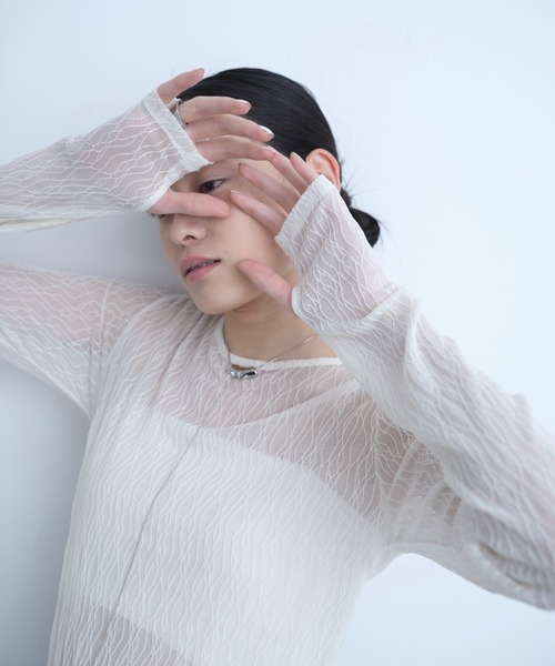 AIC.（エーアイシー）の「ウェーブ模様レーストップス（その他トップス・レディース・ブラック/オフホワイト/ダークパープル・FREE）」の14枚目の写真