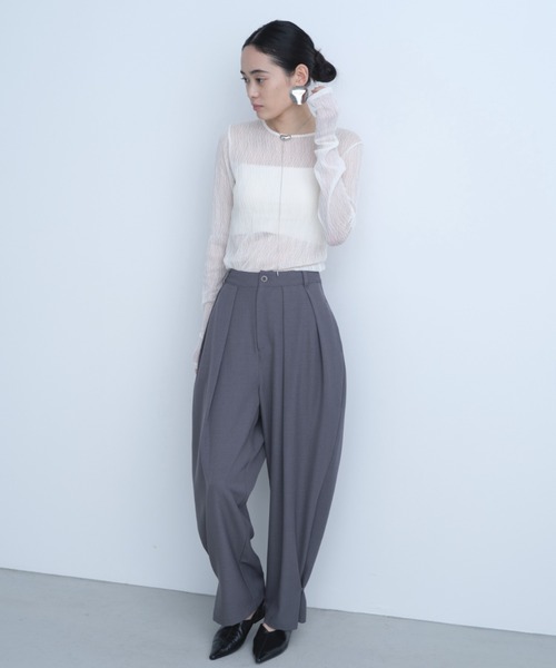 AIC.（エーアイシー）の「ウェーブ模様レーストップス（その他トップス・レディース・ブラック/オフホワイト/ダークパープル・FREE）」の5枚目の写真