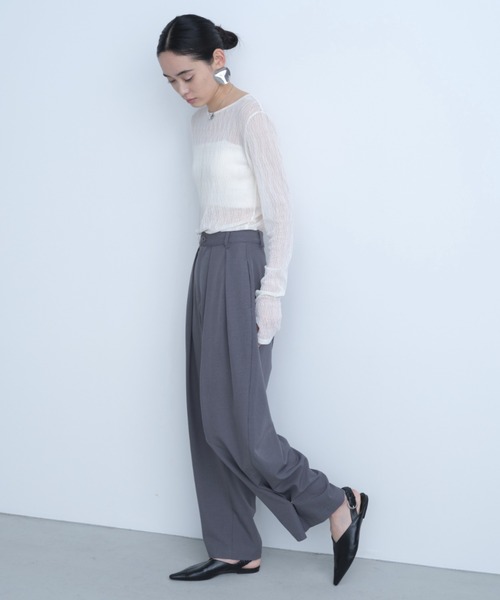 AIC.（エーアイシー）の「ウェーブ模様レーストップス（その他トップス・レディース・ブラック/オフホワイト/ダークパープル・FREE）」の4枚目の写真