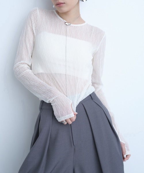AIC.(エーアイシー)の「ウェーブ模様レーストップス(その他トップス・レディース・ブラック/オフホワイト/ダークパープル・FREE)」の16枚目の写真