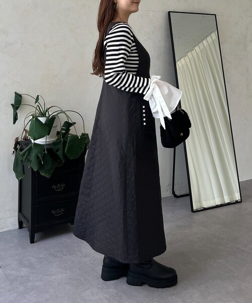 prose verse（プロズヴェール）の「ポケットパールキルティングジャンパースカート（ジャンパースカート・レディース・ブラック・LARGE/MEDIUM/PL/PM）」の11枚目の写真