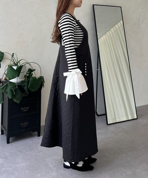 prose verse（プロズヴェール）の「ポケットパールキルティングジャンパースカート（ジャンパースカート・レディース・ブラック・LARGE/MEDIUM/PL/PM）」の18枚目の写真