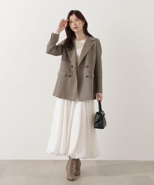 PROPORTION BODY DRESSING（プロポーションボディドレッシング）の「ベーシックテーラードジャケット / 1215250001（テーラードジャケット・レディース・ベージュ系その他/ブラック系その他・SMALL/P/S/MEDIUM）」の5枚目の写真