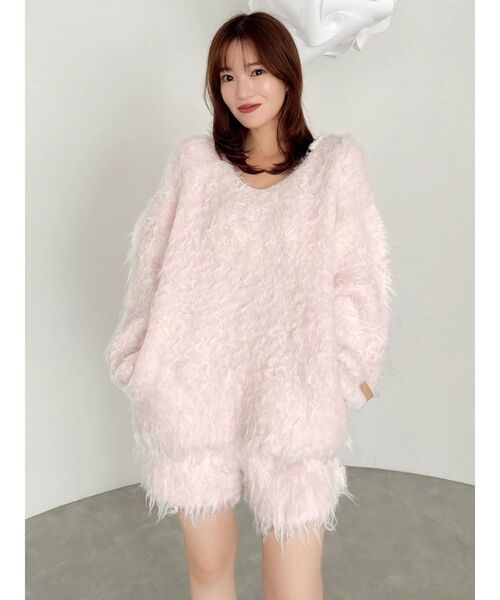 dazzlin（ダズリン）の「カールニットショートパンツ（その他パンツ・レディース・ピンク/チャコールグレー/ブルー/アイボリー・FREE）」の5枚目の写真