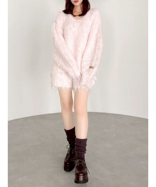 dazzlin（ダズリン）の「カールニットショートパンツ（その他パンツ・レディース・ピンク/チャコールグレー/ブルー/アイボリー・FREE）」の9枚目の写真