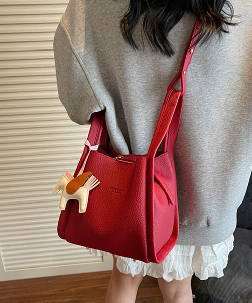 c.u.l（シーユーエル）の「バケツ型 ハンド ショルダーバッグ cula1293（ショルダーバッグ・レディース・レッド/ピンク/ブラウン/ブルー/イエロー/ベージュ/アイボリー/ブラック・FREE）」の15枚目の写真