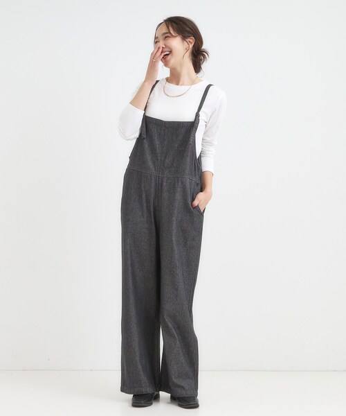 SHOO・LA・RUE（シューラルー）の「【S-LL】1枚でも、重ね着にも ワイドテレコ クルーネックインナー（Tシャツ/カットソー・レディース・オフホワイト/ブラック/ブラウン系・01/02/03/04）」の20枚目の写真