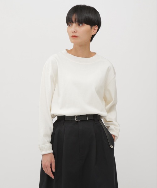 MHL.（エムエイチエル）の「LIGHT DENSED COTTON JERSEY TOP（Tシャツ/カットソー・レディース・グリーン系その他7/ホワイト系その他3/グレー系その他4・2）」の2枚目の写真