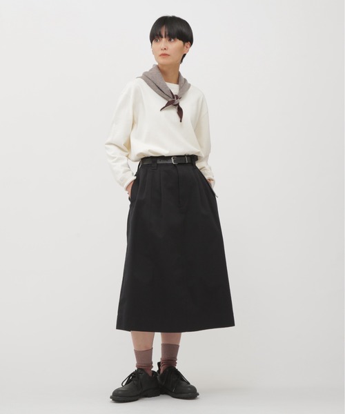 MHL.（エムエイチエル）の「LIGHT DENSED COTTON JERSEY TOP（Tシャツ/カットソー・レディース・グリーン系その他7/ホワイト系その他3/グレー系その他4・2）」の6枚目の写真