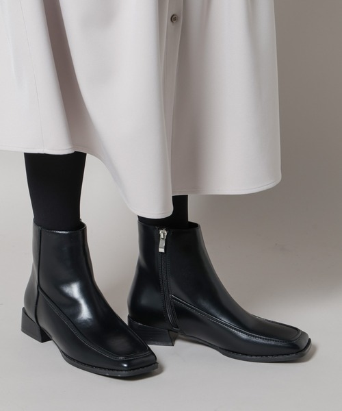 美品ninamounah 最終値下げ 名作 スクエアトゥ スクエアトゥブーツ セール】スクエアトゥミドルブーツ（ブーツ）｜NANO universe（ナノ