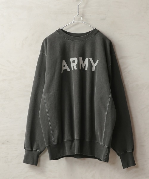 WAIPER.inc（ワイパーインク）の「PIGMENT R/W SWEAT SHIRT(ARMY)（スウェット・メンズ・ミント/サーモンピンク/ブルー/ブラック・M/L/XL/XXL）」の3枚目の写真