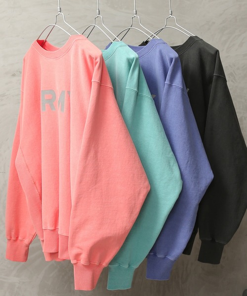 WAIPER.inc（ワイパーインク）の「PIGMENT R/W SWEAT SHIRT(ARMY)（スウェット・メンズ・ミント/サーモンピンク/ブルー/ブラック・M/L/XL/XXL）」の6枚目の写真