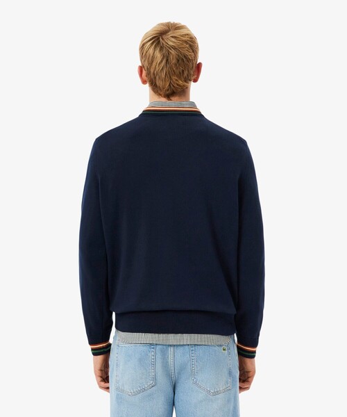 ボーダーリブプルオーバーニット（ニット/セーター）｜LACOSTE