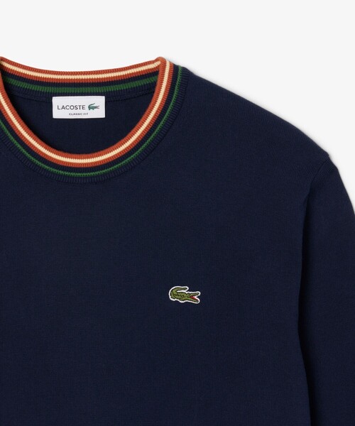 LACOSTE（ラコステ）の「ボーダーリブプルオーバーニット（ニット/セーター・メンズ・ダークネイビー/ホワイト・2/3/4/5）」の10枚目の写真