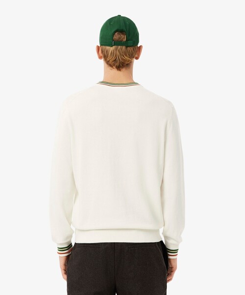 LACOSTE（ラコステ）の「ボーダーリブプルオーバーニット（ニット/セーター・メンズ・ダークネイビー/ホワイト・2/3/4/5）」の9枚目の写真