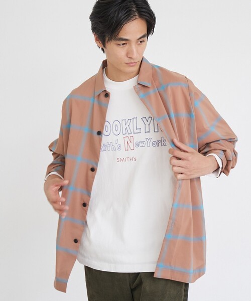 coen（コーエン）の「楽はおり柄アソートシャツ【ストレッチ、防シワ】（シャツ/ブラウス・メンズ・ネイビー/モカ/ライム/ライトグレー・S/XL/L/M）」の3枚目の写真