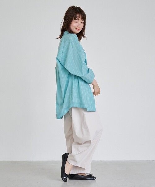 coen（コーエン）の「楽はおり柄アソートシャツ【ストレッチ、防シワ】（シャツ/ブラウス・メンズ・ネイビー/モカ/ライム/ライトグレー・S/XL/L/M）」の6枚目の写真