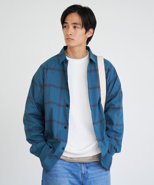 coen（コーエン）の「楽はおり柄アソートシャツ【ストレッチ、防シワ】（シャツ/ブラウス・メンズ・ネイビー/モカ/ライム/ライトグレー・S/XL/L/M）」の8枚目の写真