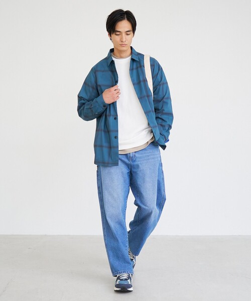 coen（コーエン）の「楽はおり柄アソートシャツ【ストレッチ、防シワ】（シャツ/ブラウス・メンズ・ネイビー/モカ/ライム/ライトグレー・S/XL/L/M）」の11枚目の写真