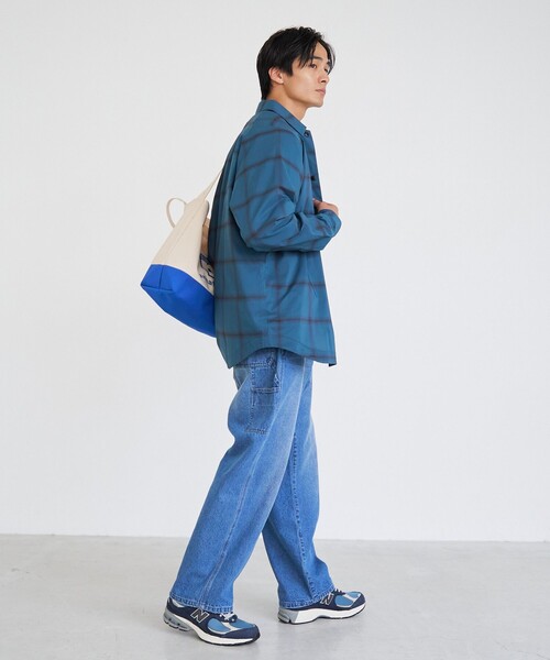 coen（コーエン）の「楽はおり柄アソートシャツ【ストレッチ、防シワ】（シャツ/ブラウス・メンズ・ネイビー/モカ/ライム/ライトグレー・S/XL/L/M）」の12枚目の写真