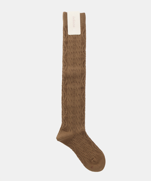IENA(イエナ)の「babaco/ババコ Cable Socks 靴下 BA02-BT8HS(ソックス/靴下・レディース・ブラウン/レッド・FREE)」の1枚目の写真