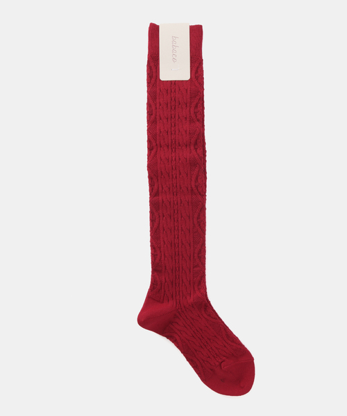 IENA(イエナ)の「babaco/ババコ Cable Socks 靴下 BA02-BT8HS(ソックス/靴下・レディース・ブラウン/レッド・FREE)」の2枚目の写真