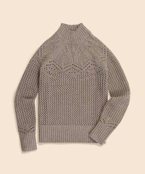BROOKS BROTHERS(ブルックスブラザーズ)の「ウール ポインテール モックネックセーター(ニット/セーター・レディース・ベージュ・LARGE/MEDIUM/SMALL/X-SMALL)」の5枚目の写真