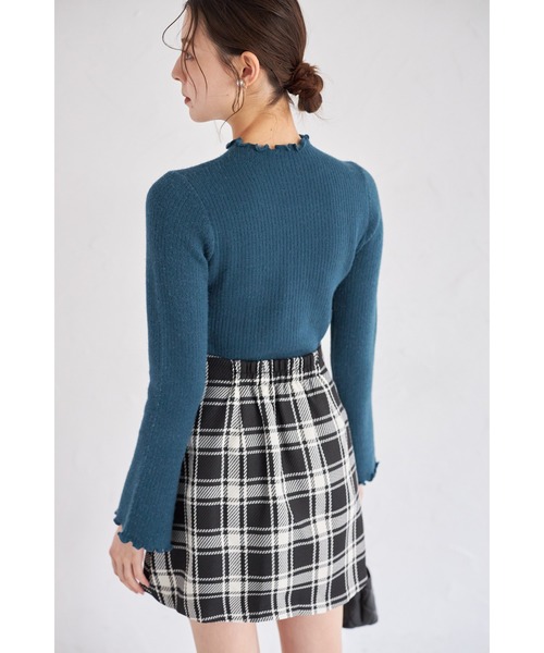 tocco closet(トッコ クローゼット)の「インナーパンツ付きゴールド釦チェックミニスカート(スカート・レディース・アイボリー/ブラック・M)」の16枚目の写真