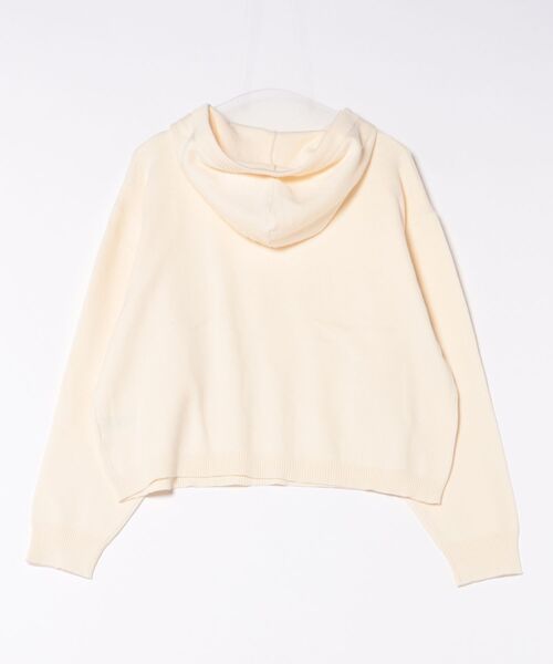 STYLEBLOCK（スタイルブロック）の「スウェットライクニットフーディプルオーバー（ニット/セーター・レディース・チャコールグレー/イエロー/アイボリー/ブラック/グレー・M）」の6枚目の写真