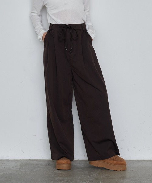 RAY CASSIN（レイカズン）の「スラックスイージーパンツ（スラックス・レディース・グレー系その他2/ネイビー/ブラウン・FREE）」の15枚目の写真