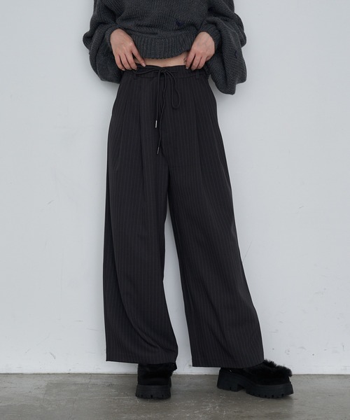 RAY CASSIN（レイカズン）の「スラックスイージーパンツ（スラックス・レディース・グレー系その他2/ネイビー/ブラウン・FREE）」の9枚目の写真