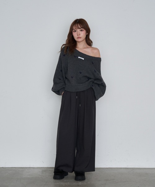 RAY CASSIN（レイカズン）の「スラックスイージーパンツ（スラックス・レディース・グレー系その他2/ネイビー/ブラウン・FREE）」の12枚目の写真