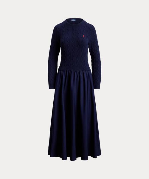 ハイブリッド ケーブル セーター ドレス（ワンピース）｜POLO RALPH