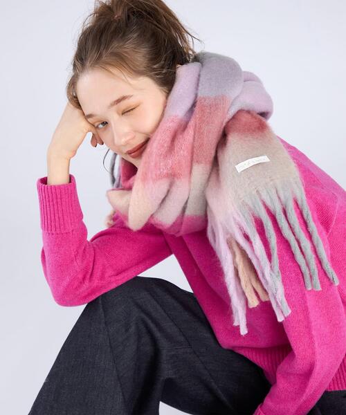 WEB限定 ブロックチェックストール（マフラー）｜To b. by agnes b