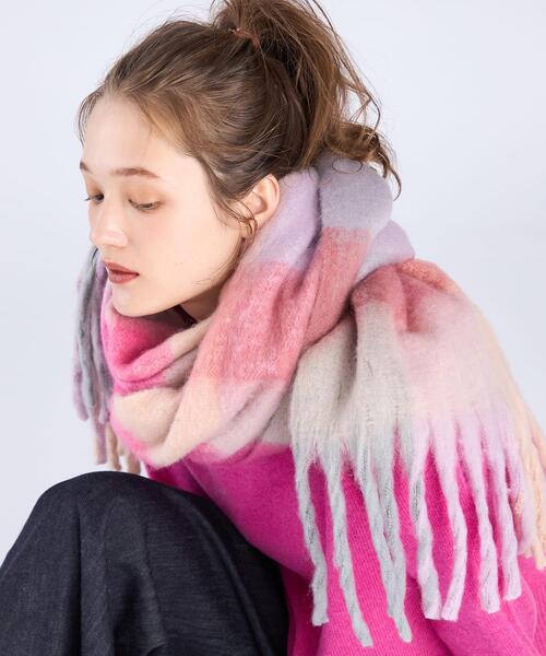 WEB限定 ブロックチェックストール（マフラー）｜To b. by agnes b