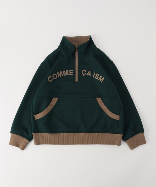 COMME CA ISM(コムサイズム)の「ハーフジッププルオーバー(スウェット・キッズ・グリーン/アイボリー/ブラック・110cm/150cm/130cm/140cm/120cm/100cm)」の3枚目の写真