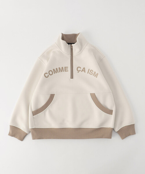COMME CA ISM(コムサイズム)の「ハーフジッププルオーバー(スウェット・キッズ・グリーン/アイボリー/ブラック・110cm/150cm/130cm/140cm/120cm/100cm)」の6枚目の写真