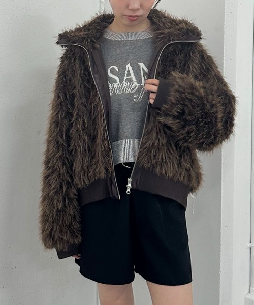 ZIPミックスファーブルゾン（ブルゾン）｜archives（アルシーヴ）の