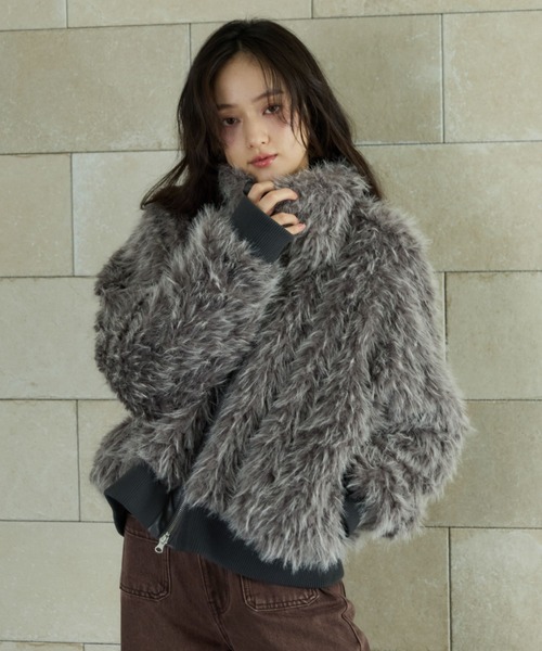 ZIPミックスファーブルゾン（ブルゾン）｜archives（アルシーヴ）の